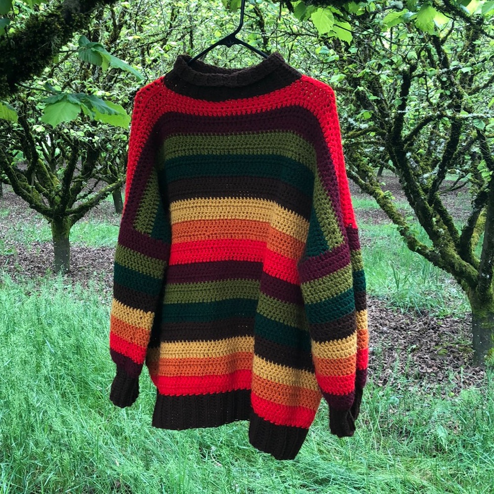 Beautiful handmade cozy oversized fall colors sweater